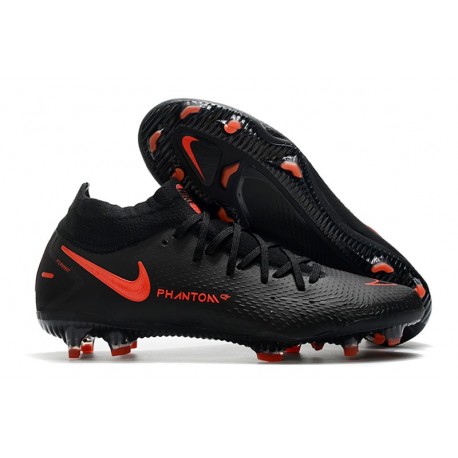 Scarpa Nike Phantom GT Elite DF FG Uomo - Nero Rosso Cile Grigio Scuro
