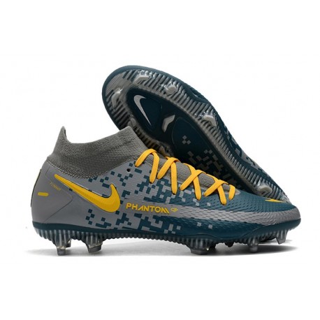 Nike 2021 Phantom GT Elite DF FG - Blu Grigio Giallo