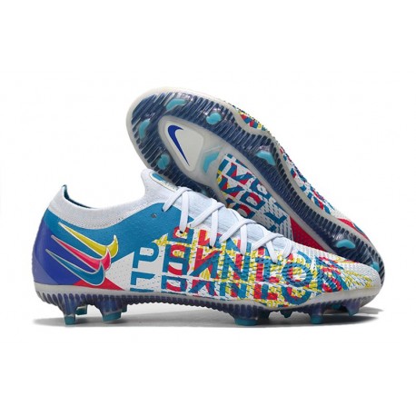 Nike Phantom GT Elite 3D FG - Bianco Blu Cloro Rosa Blast Opti Giallo